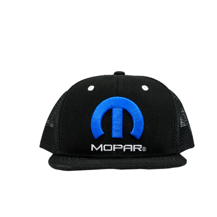 Mopar Logo Embroidered 6 Panel Hat - Black