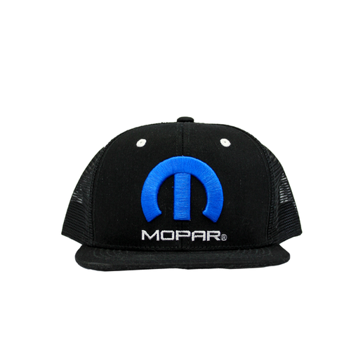 Mopar Logo Embroidered 6 Panel Hat - Black