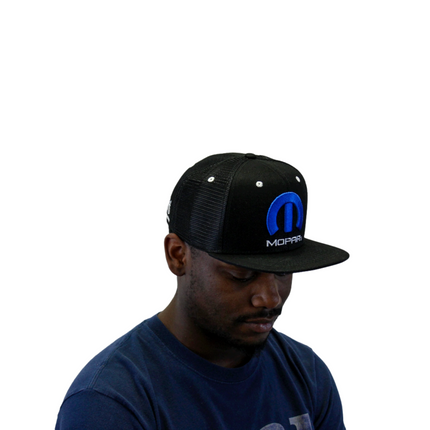 Marwin Sports Mopar Logo Embroidered 6 Panel Hat - Black