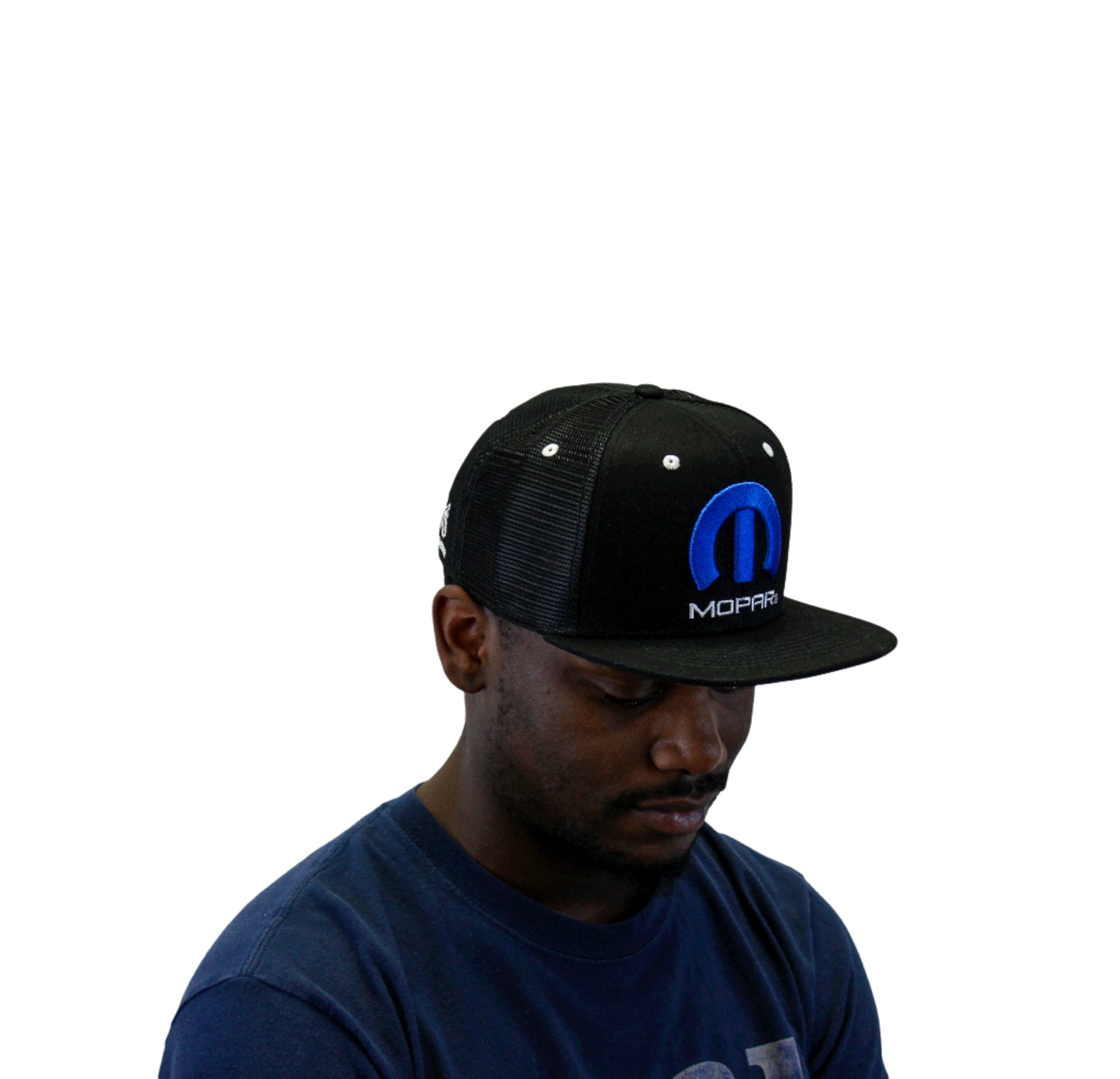 Mopar Logo Embroidered 6 Panel Hat - Black