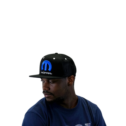 Marwin Sports Mopar Logo Embroidered 6 Panel Hat - Black