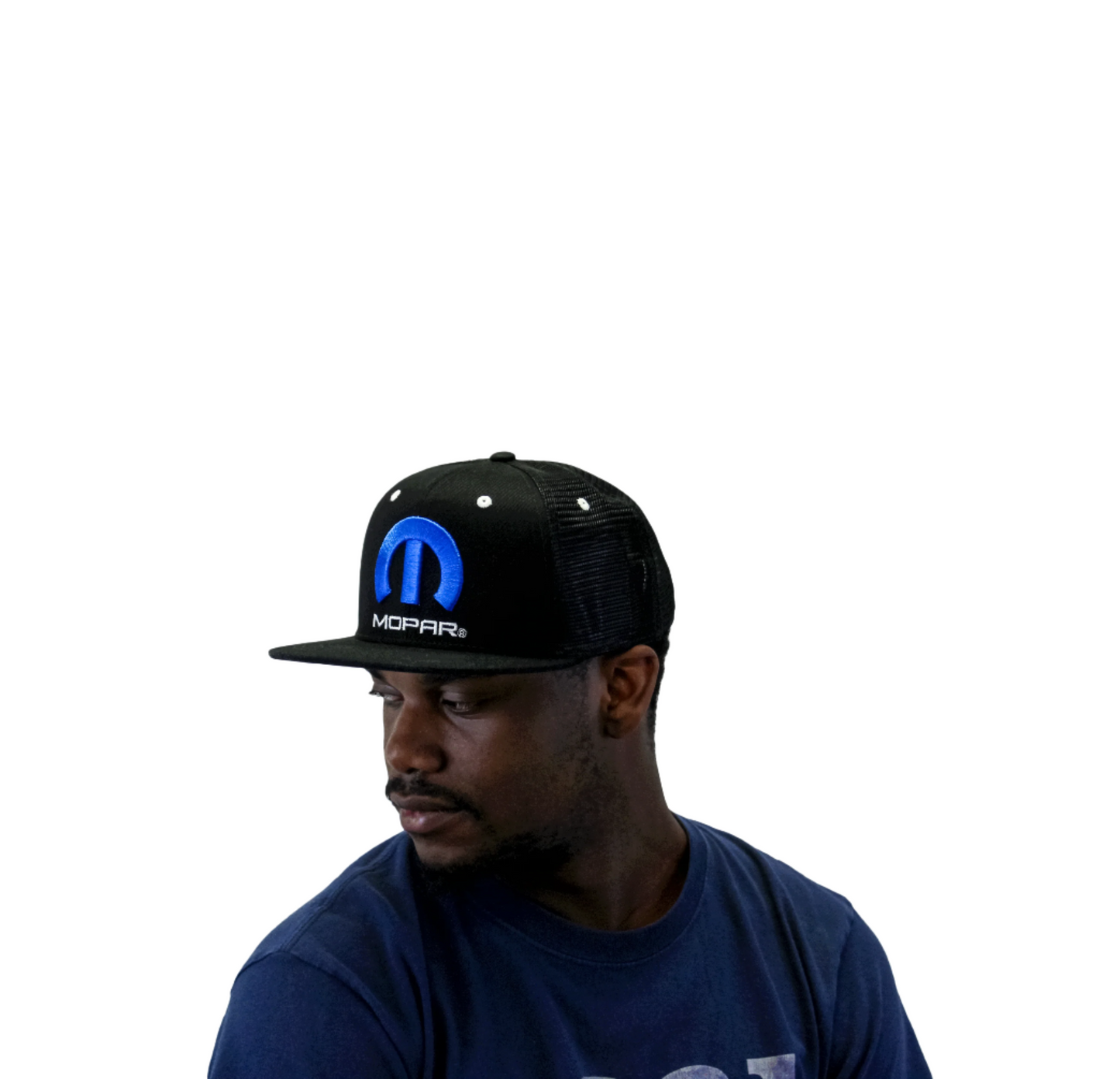 Mopar Logo Embroidered 6 Panel Hat - Black