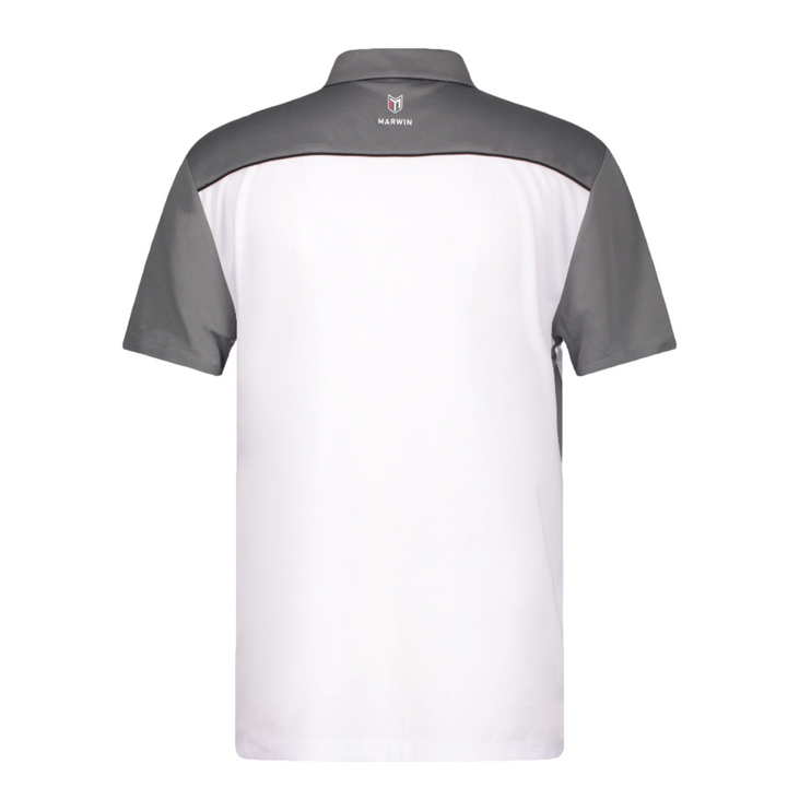 Marwin Sports Poly Zipper Men's Polo - White/Grey/Black