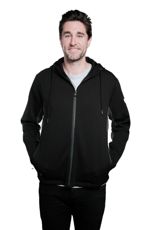 Marwin Sports Full Zip Men's Hoodie - Black/Grey