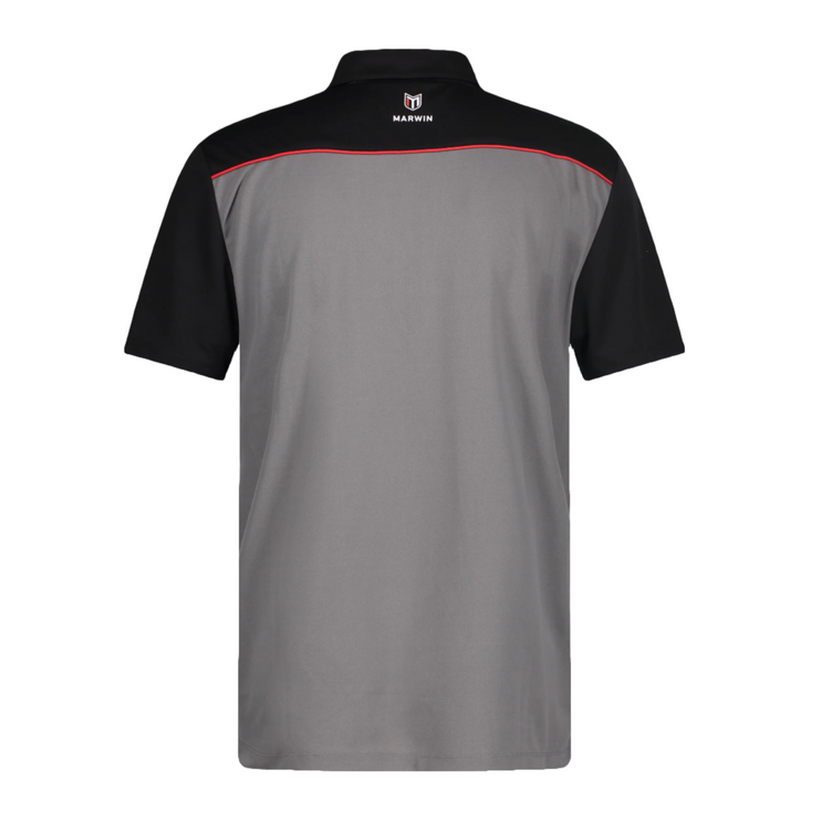 Monte Grey/Black/Red Zipper Polo