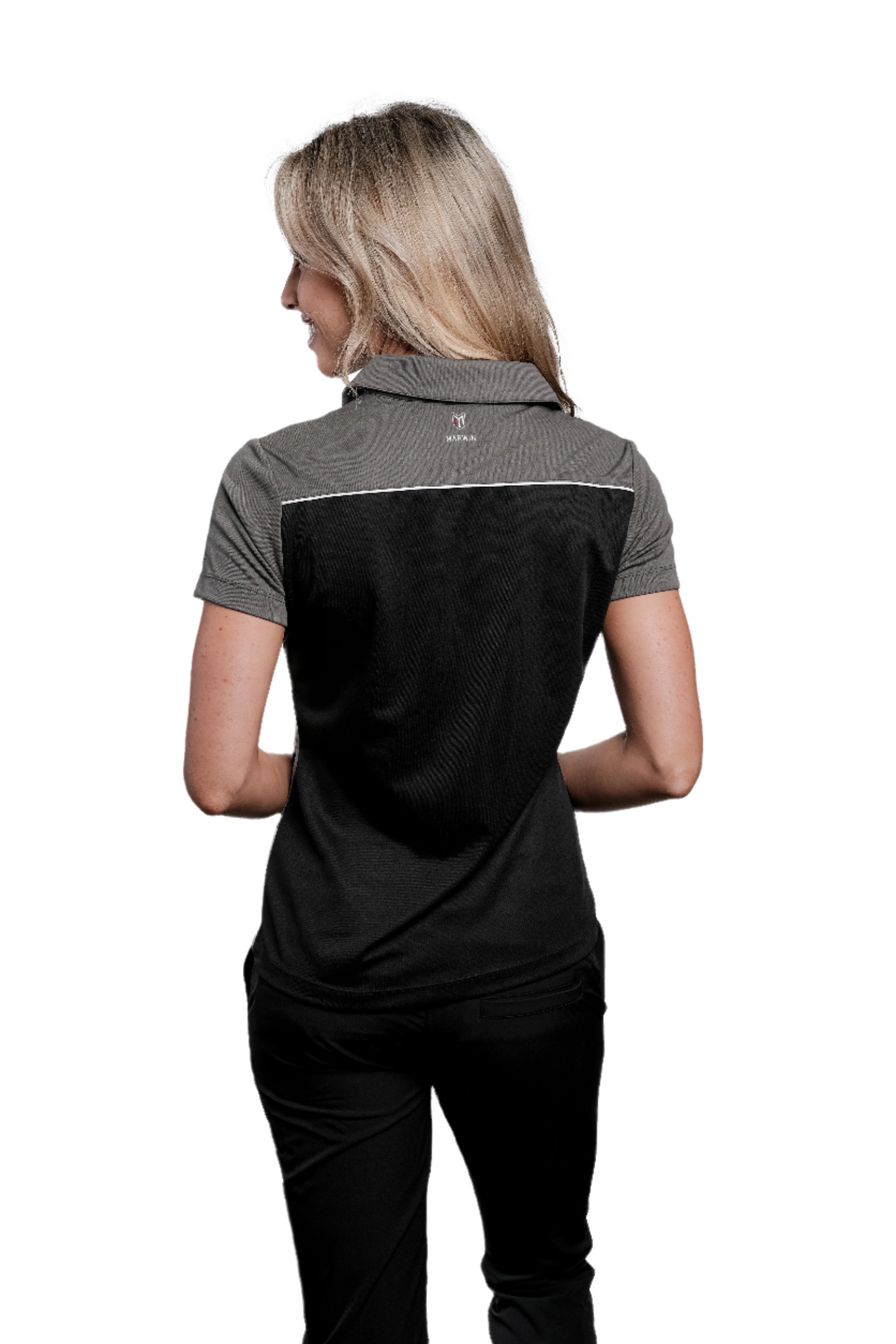 Phoenix Black/Grey/White Zipper Polo