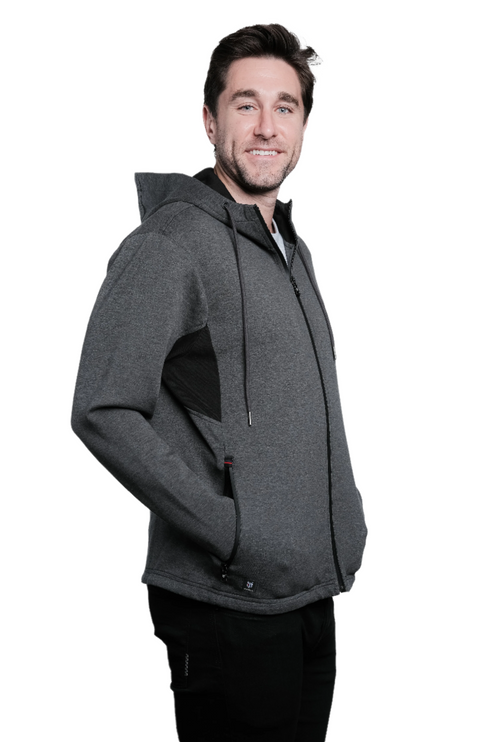 Marwin Sports Full Zip Men's Hoodie - Grey/Black