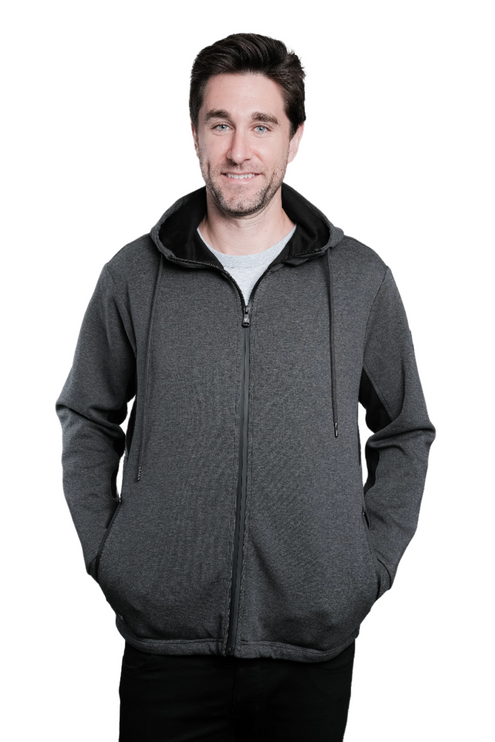Marwin Sports Full Zip Men's Hoodie - Grey/Black