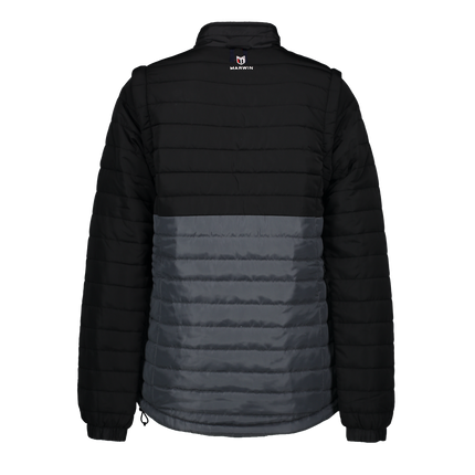 Marwin Sports Puffer Women's Jacket Removable Arms - Black/Grey