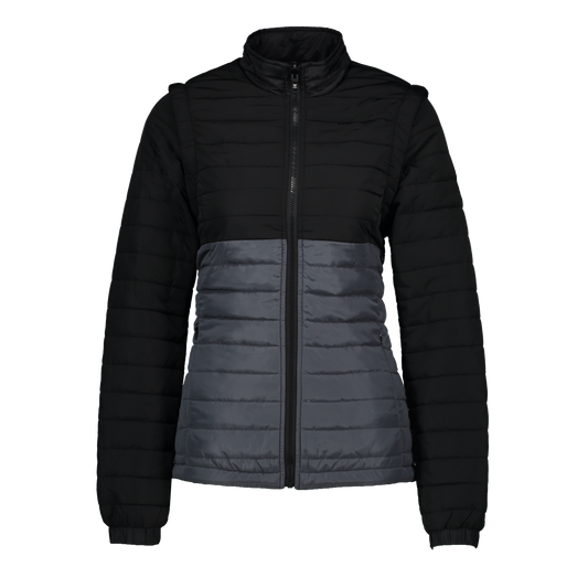 Sierra Black/Grey Puffer Jacket Removable Arms