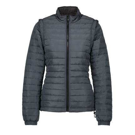 Sierra Grey Puffer Jacket Removable Arms