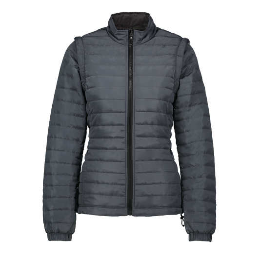Sierra Grey Puffer Jacket Removable Arms