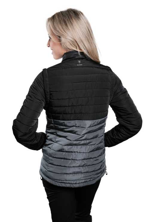Sierra Black/Grey Puffer Jacket Removable Arms