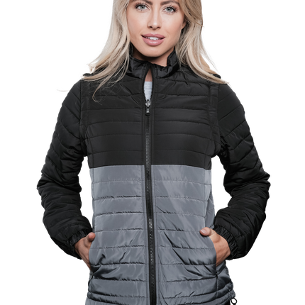 Marwin Sports Puffer Women's Jacket Removable Arms - Black/Grey