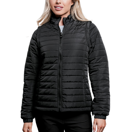 Marwin Sports Puffer Women's Jacket Removable Arms - Black