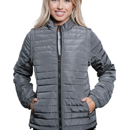 Sierra Grey Puffer Jacket Removable Arms