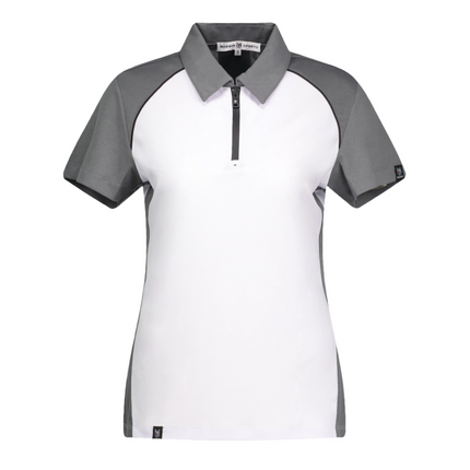 Phoenix White/Grey/Black Zipper Polo