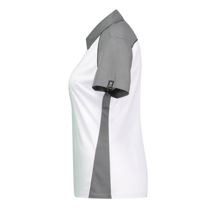 Marwin Sports Poly Zipper Women's Polo - White/Grey/Black