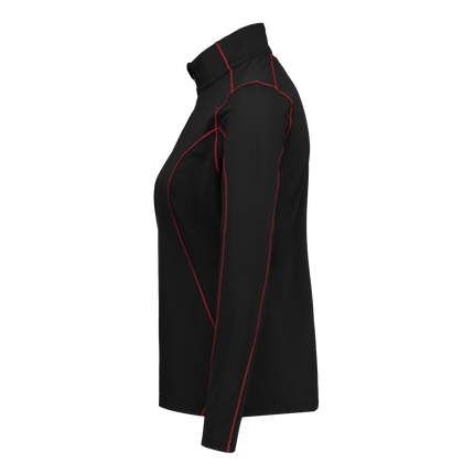 Marwin Sports Quarter Zip Women's Pullover - Black/Red