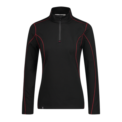 Marwin Sports Quarter Zip Women's Pullover - Black/Red