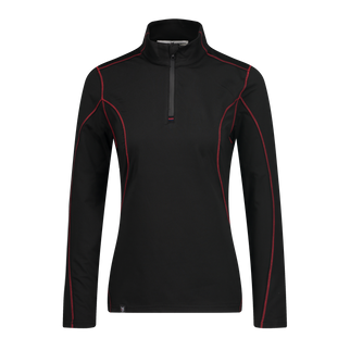 Marwin Sports Quarter Zip Women's Pullover - Black/Red