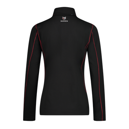 Marwin Sports Quarter Zip Women's Pullover - Black/Red