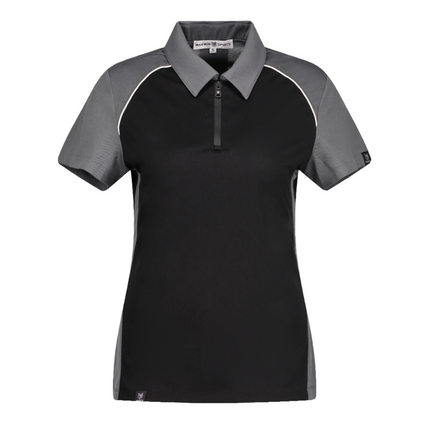 Phoenix Black/Grey/White Zipper Polo