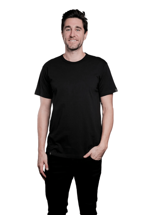Branson Men's Crew Neck Tee - Black - Marwin Sports