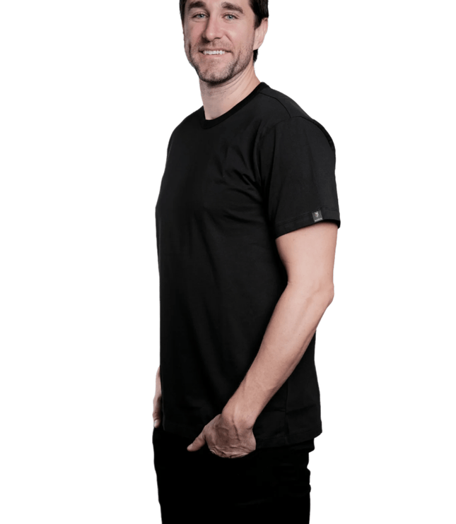 Branson Men's Crew Neck Tee - Black - Marwin Sports