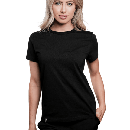 Hayden Crew Neck Women's Tee - Black - Marwin Sports