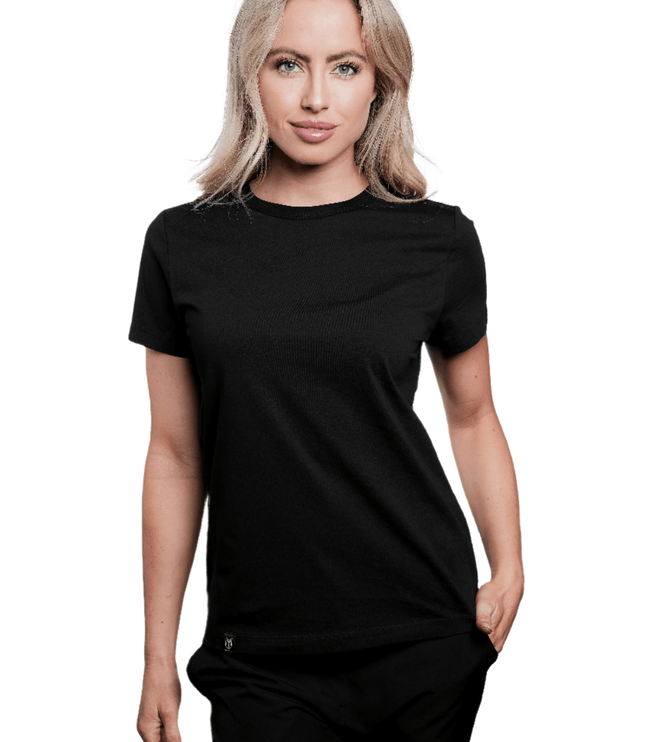Hayden Crew Neck Women's Tee - Black - Marwin Sports