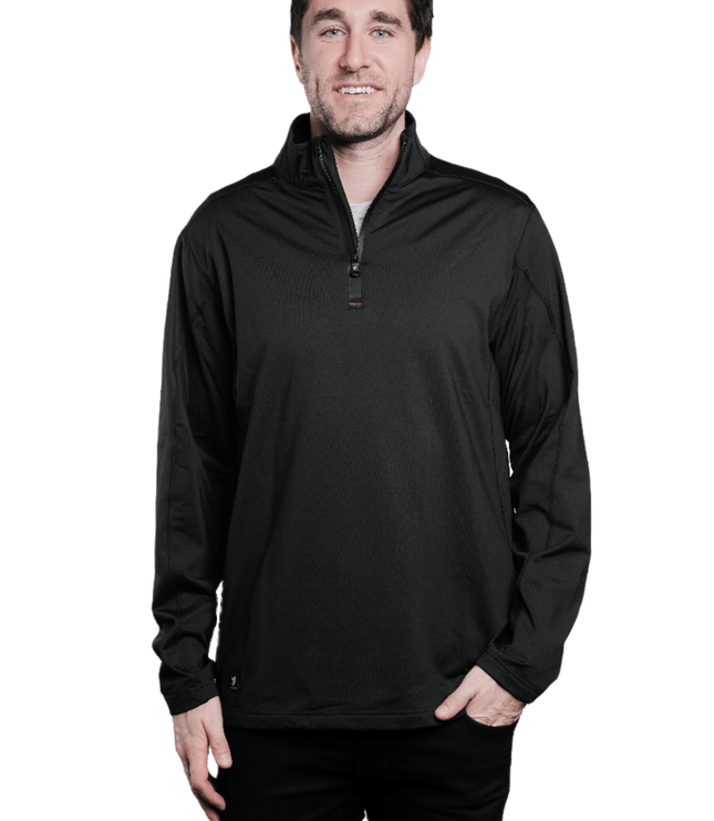 Hayes Men's Quarter Zip Pullover - Black - Marwin Sports