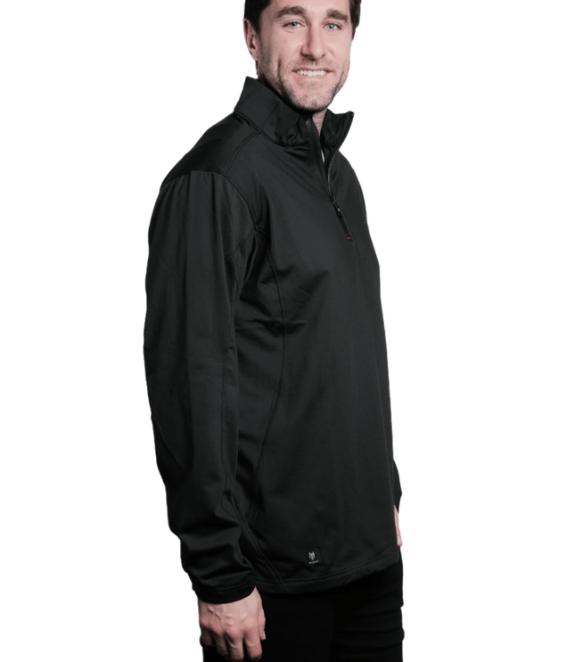 Hayes Men's Quarter Zip Pullover - Black - Marwin Sports