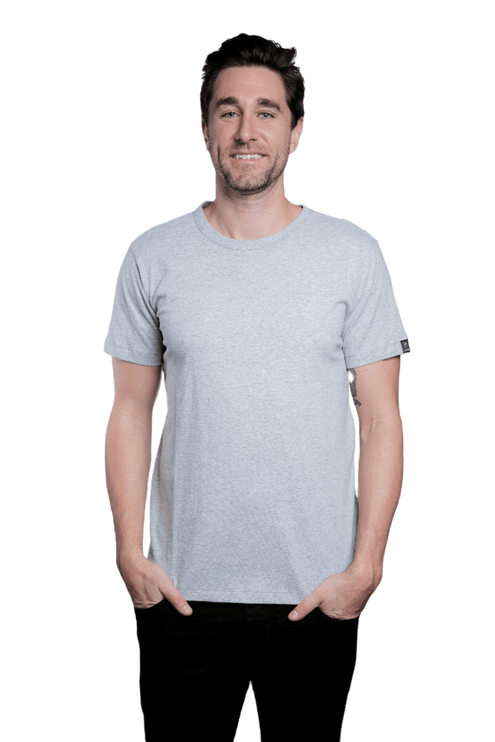 Marwin Sports Cotton Crew Neck Men's Tee - Grey - Marwin Sports