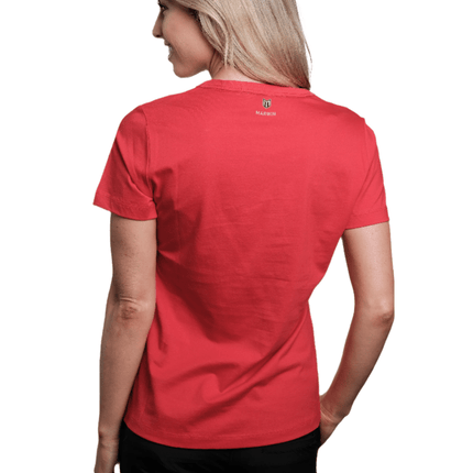 Marwin Sports Cotton Crew Neck Women's Tee - Red - Marwin Sports
