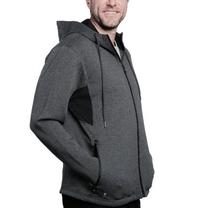 Marwin Sports Full Zip Men's Hoodie - Grey/Black - Marwin Sports