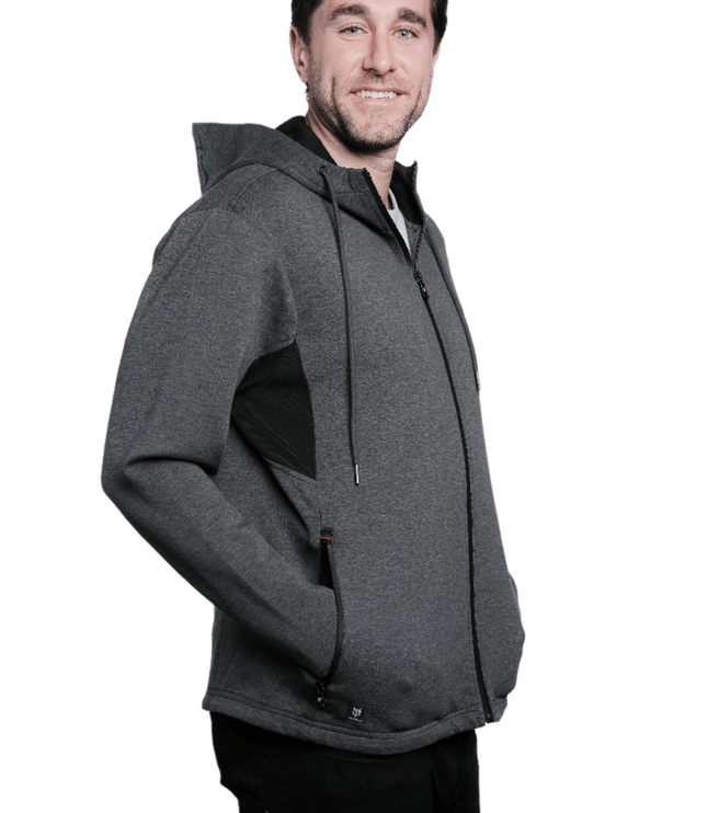 Marwin Sports Full Zip Men's Hoodie - Grey/Black - Marwin Sports
