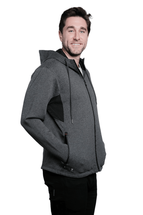 Marwin Sports Full Zip Men's Hoodie - Grey/Black - Marwin Sports
