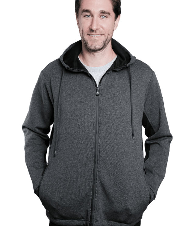 Marwin Sports Full Zip Men's Hoodie - Grey/Black - Marwin Sports