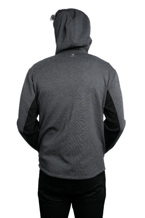 Marwin Sports Full Zip Men's Hoodie - Grey/Black - Marwin Sports