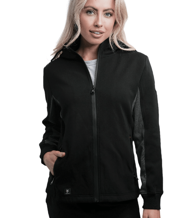 Marwin Sports Full Zip Women's Hoodie - Black/Grey - Marwin Sports