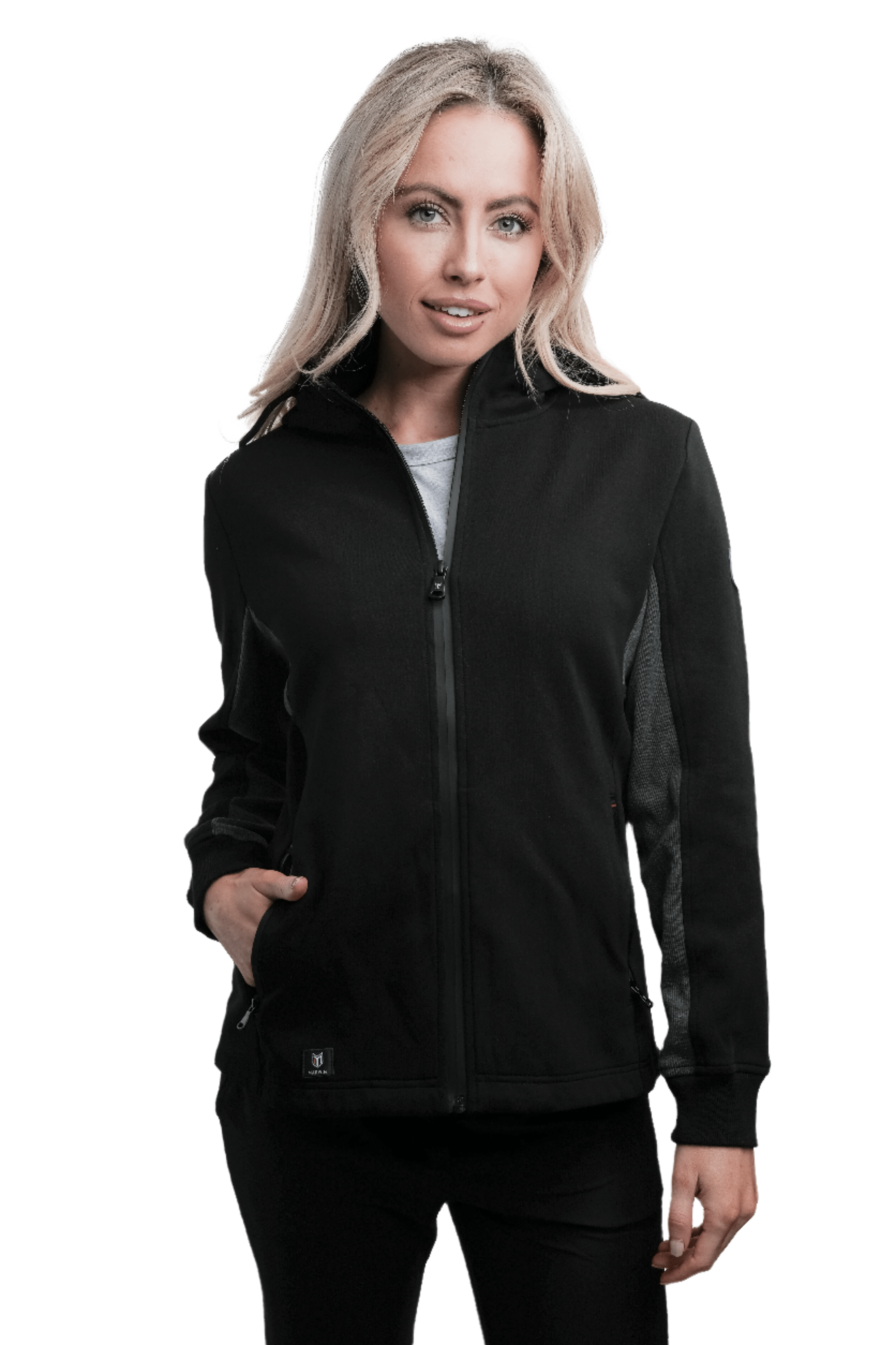 Marwin Sports Full Zip Women's Hoodie - Black/Grey - Marwin Sports