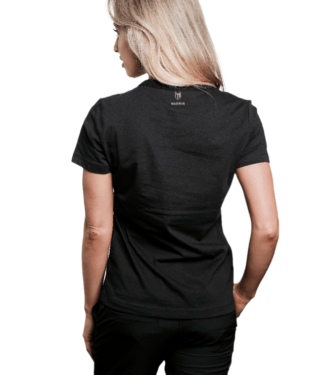 Marwin Sports Mopar Cotton Crew Neck Women's Tee - Black - Marwin Sports