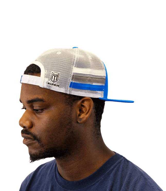 Marwin Sports Mopar Logo Embroidered 6 Panel Hat - Blue/White - Marwin Sports