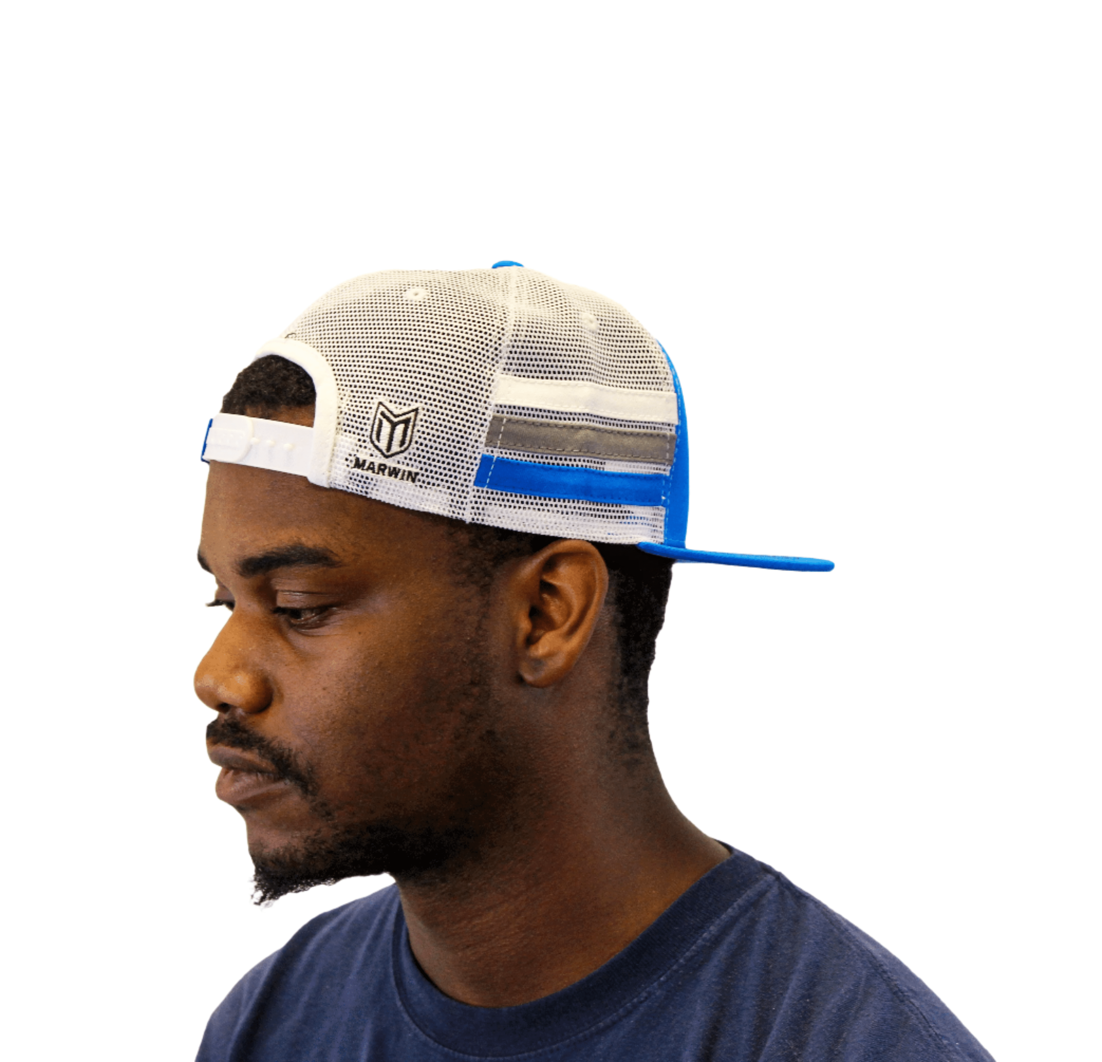 Marwin Sports Mopar Logo Embroidered 6 Panel Hat - Blue/White - Marwin Sports