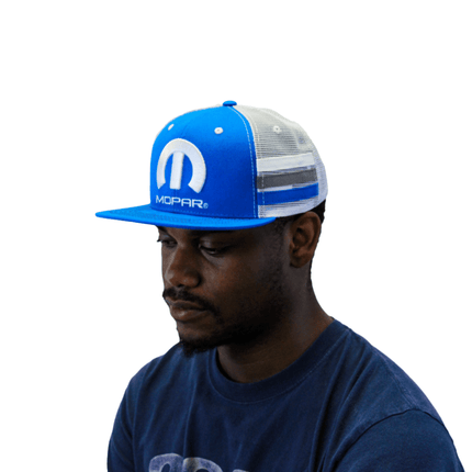 Marwin Sports Mopar Logo Embroidered 6 Panel Hat - Blue/White - Marwin Sports
