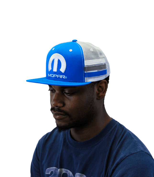 Marwin Sports Mopar Logo Embroidered 6 Panel Hat - Blue/White - Marwin Sports