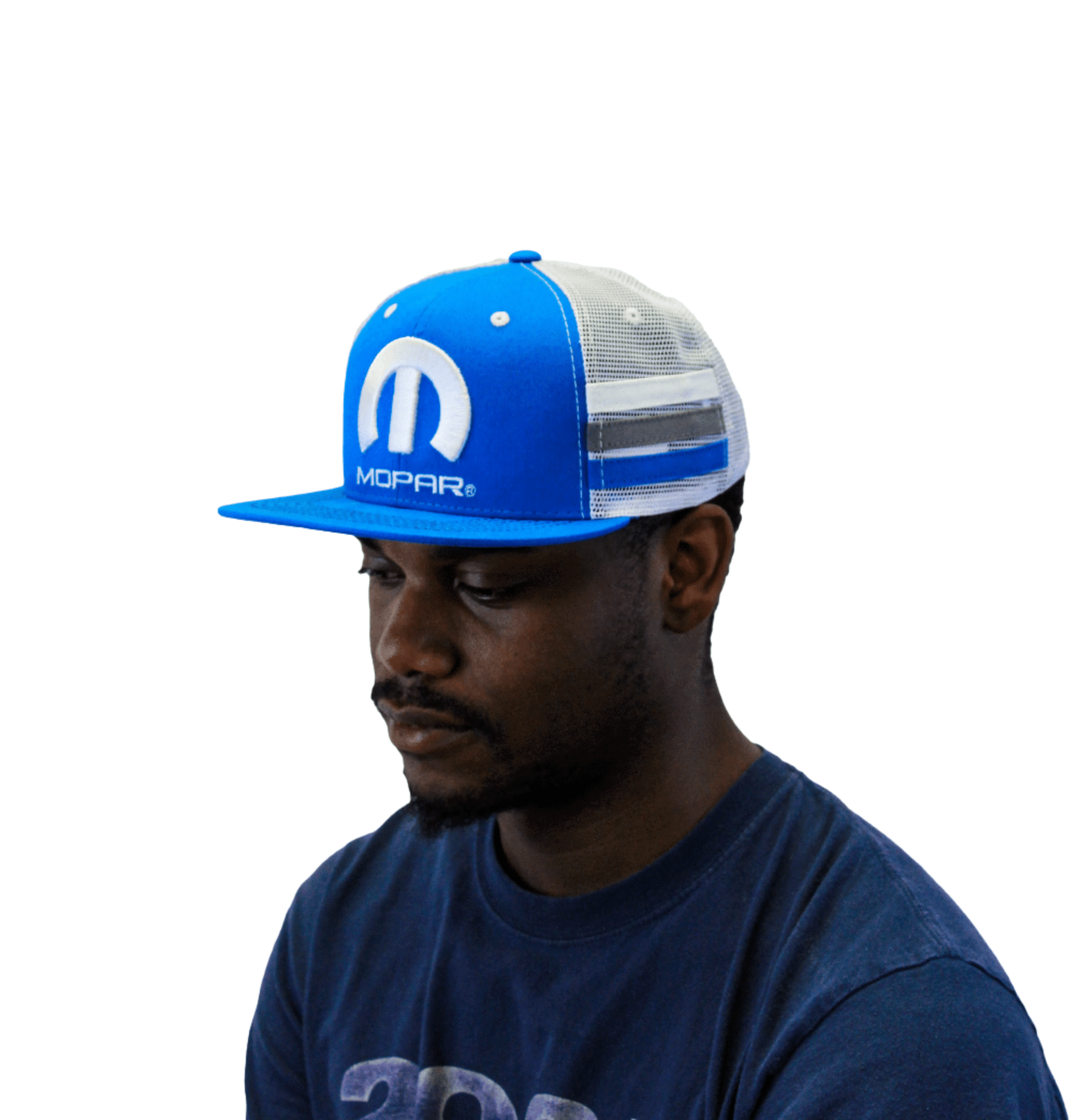 Marwin Sports Mopar Logo Embroidered 6 Panel Hat - Blue/White - Marwin Sports