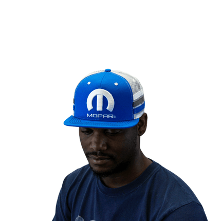Marwin Sports Mopar Logo Embroidered 6 Panel Hat - Blue/White - Marwin Sports