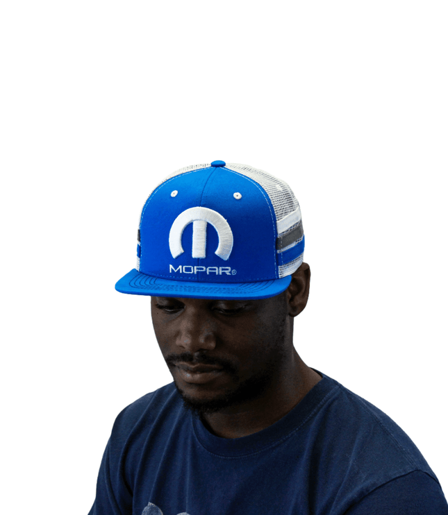 Marwin Sports Mopar Logo Embroidered 6 Panel Hat - Blue/White - Marwin Sports
